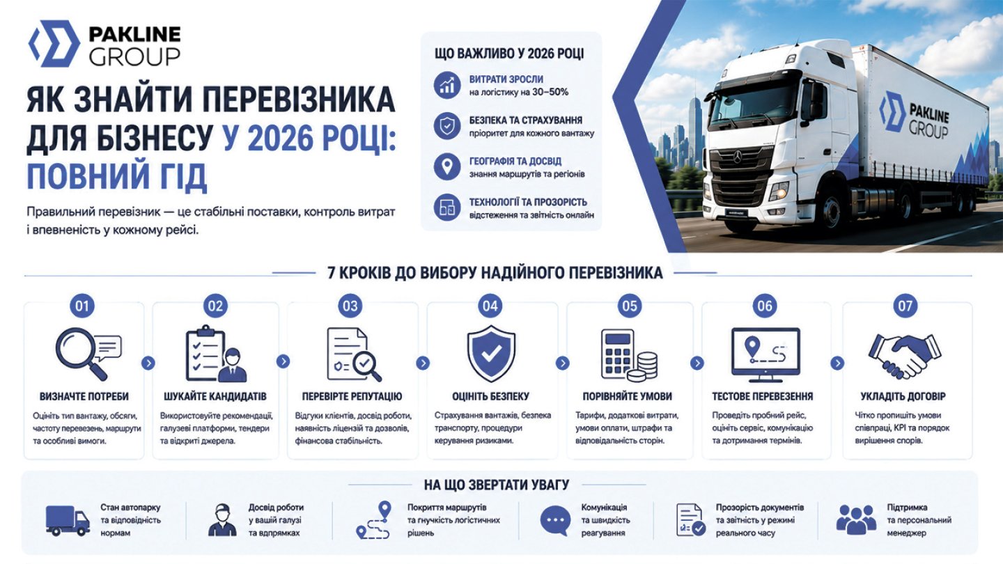Як знайти перевізника для бізнесу у 2026 році: повний гід