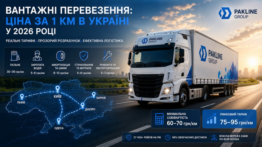 Вантажні перевезення: ціна за 1 км в Україні у 2026 році