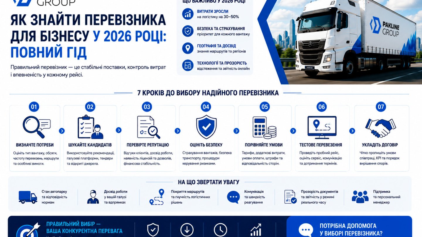 Як знайти перевізника для бізнесу у 2026 році: повний гід