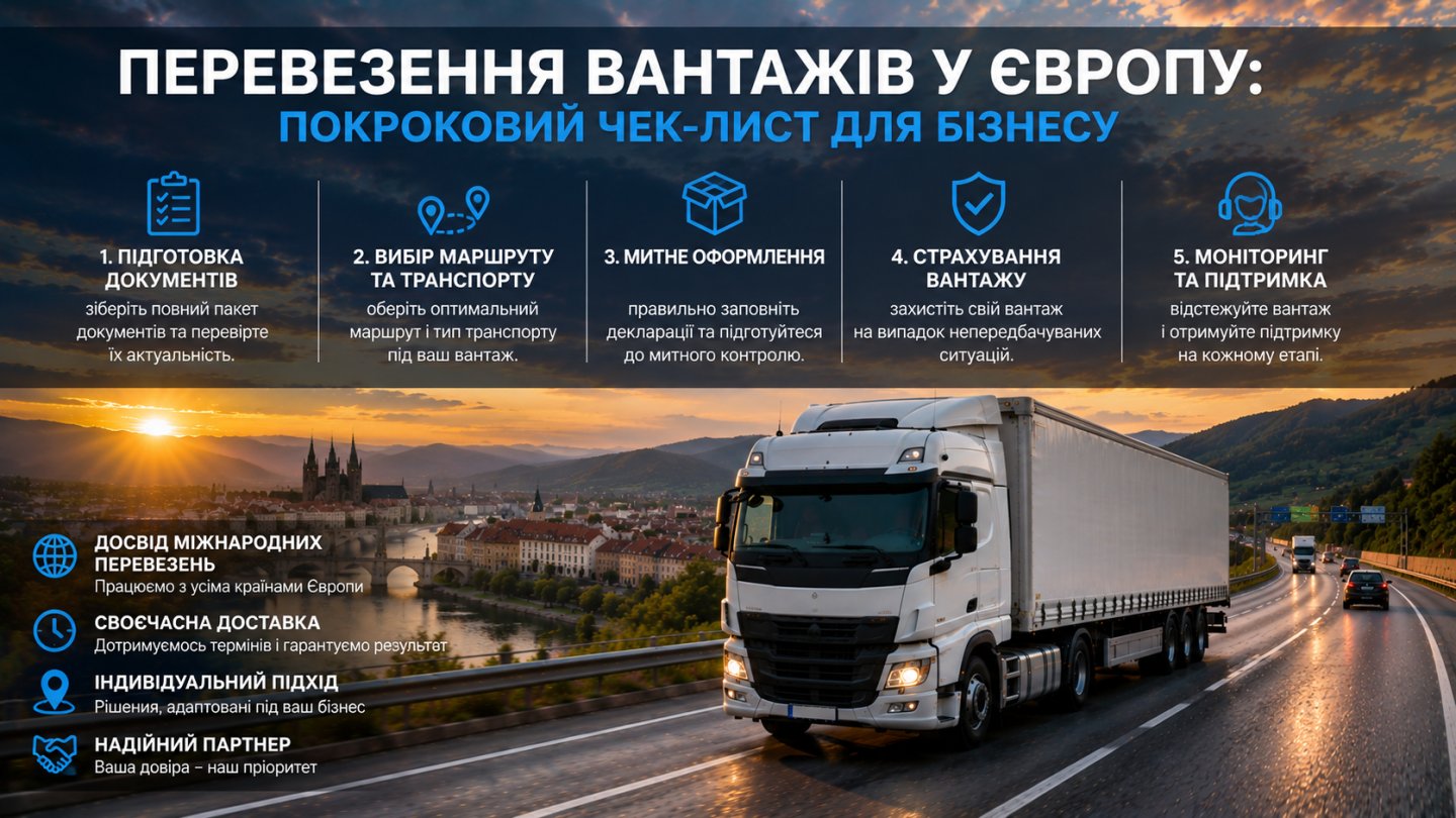 Перевезення вантажів у Європу: покроковий чек-лист організації