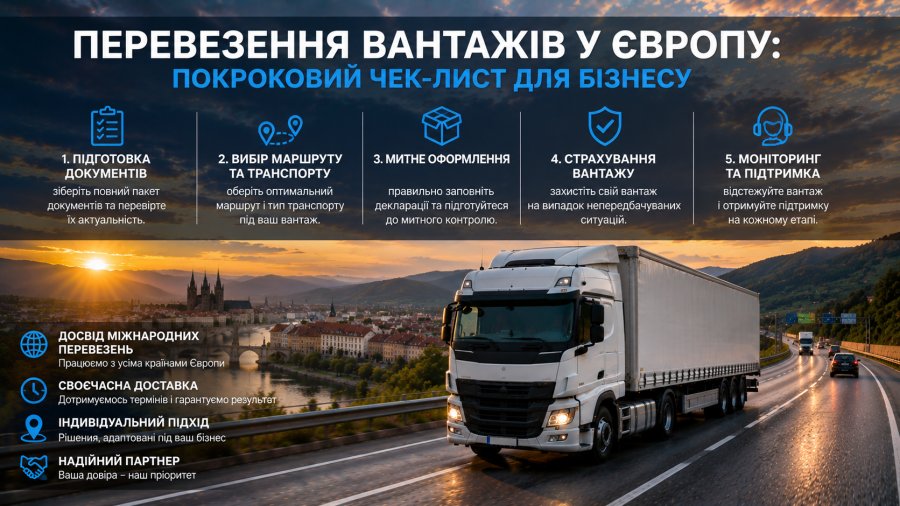 Перевезення вантажів у Європу: покроковий чек-лист організації