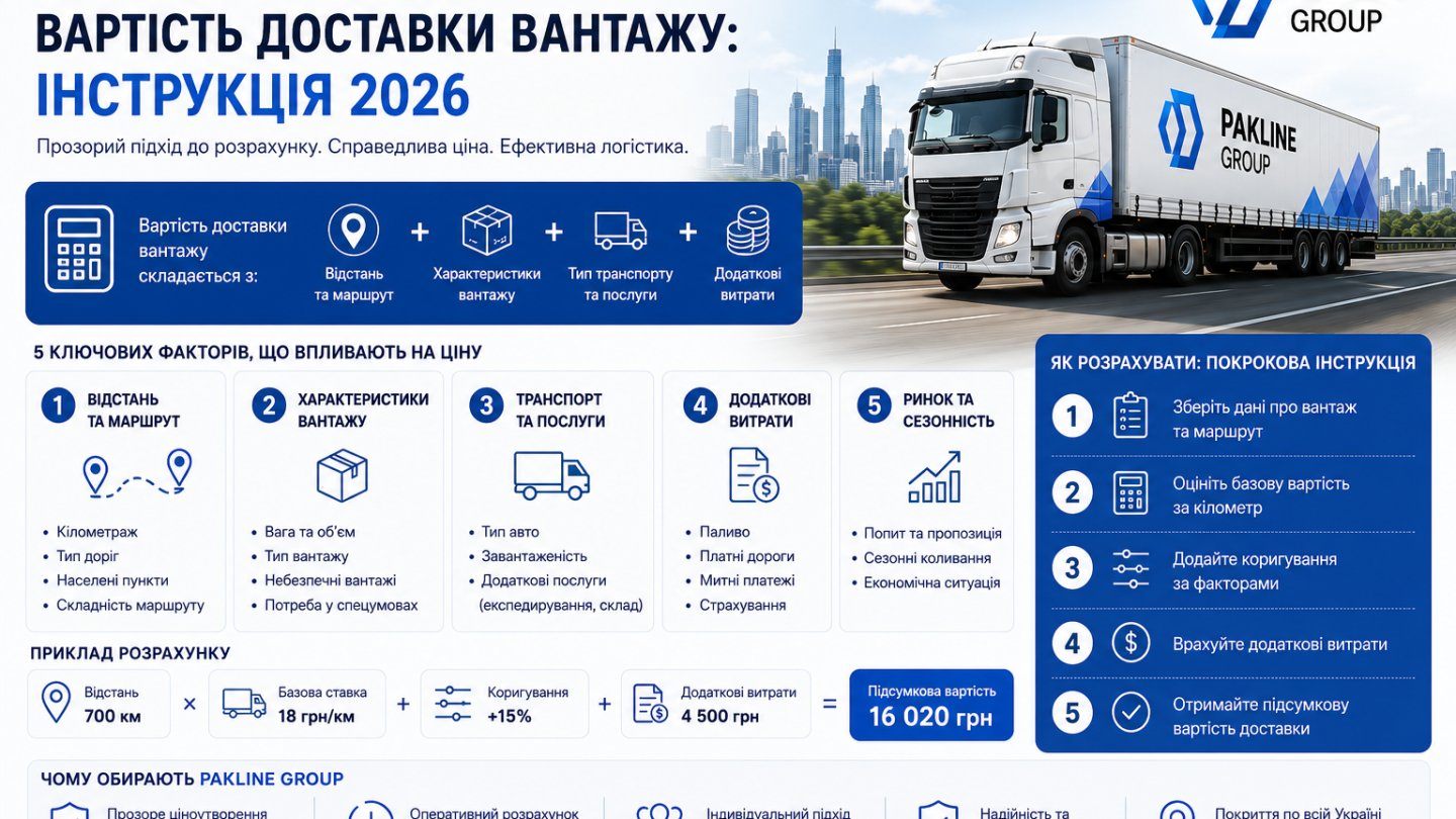 Як розрахувати вартість доставки вантажу: інструкція 2026