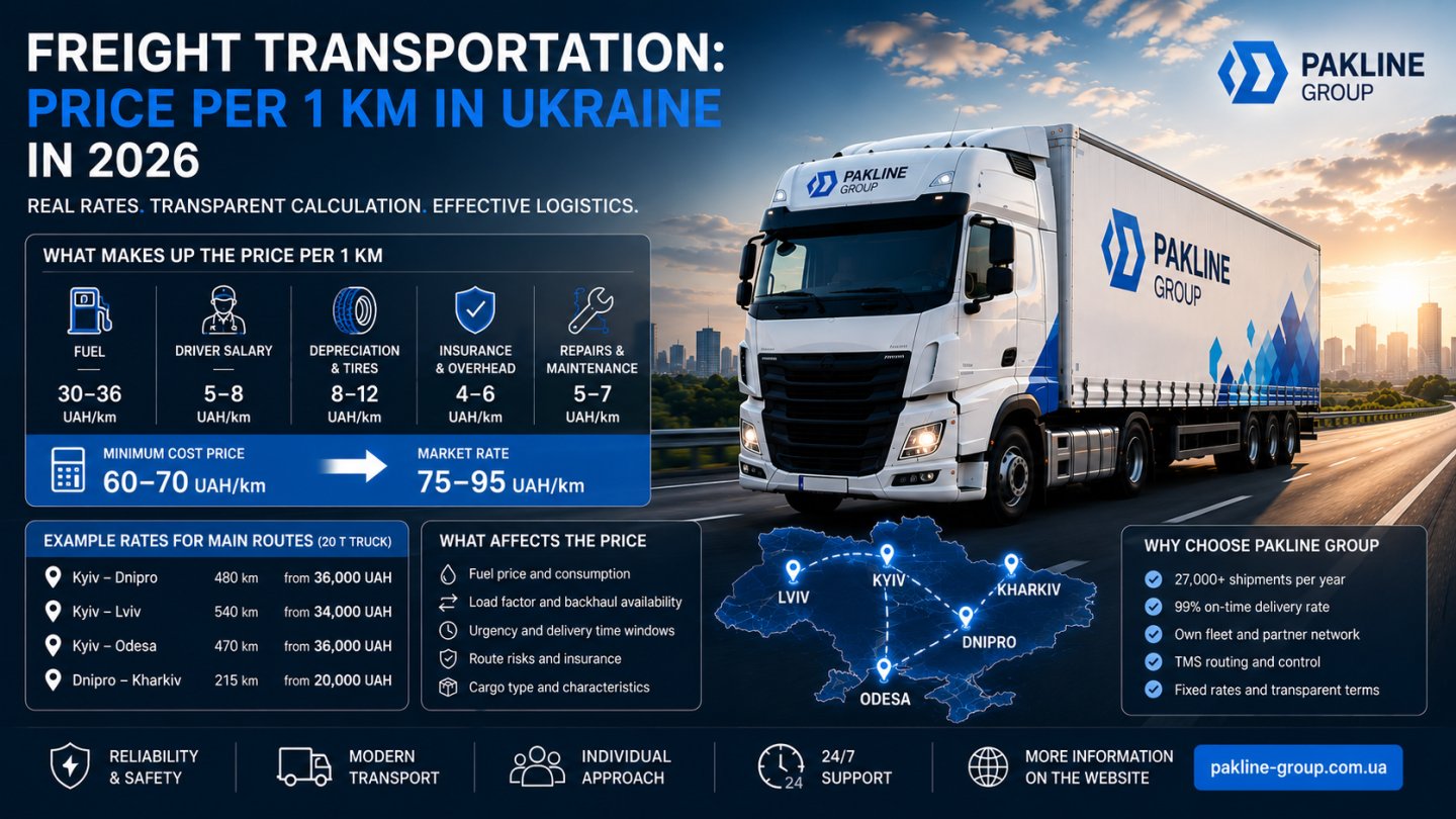 Freight Transportation Rates: Cost Per Kilometer in Ukraine 2026