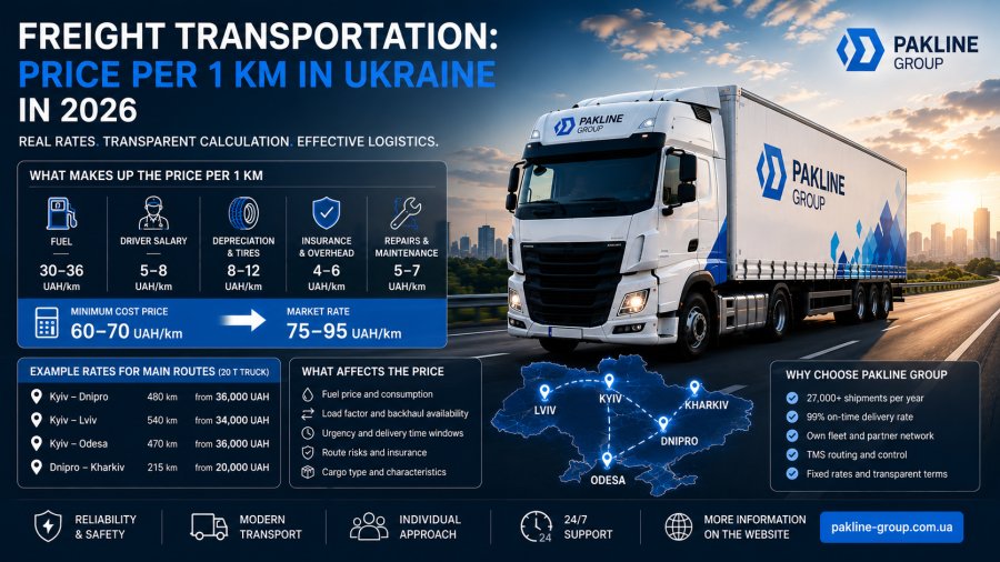 Freight Transportation Rates: Cost Per Kilometer in Ukraine 2026