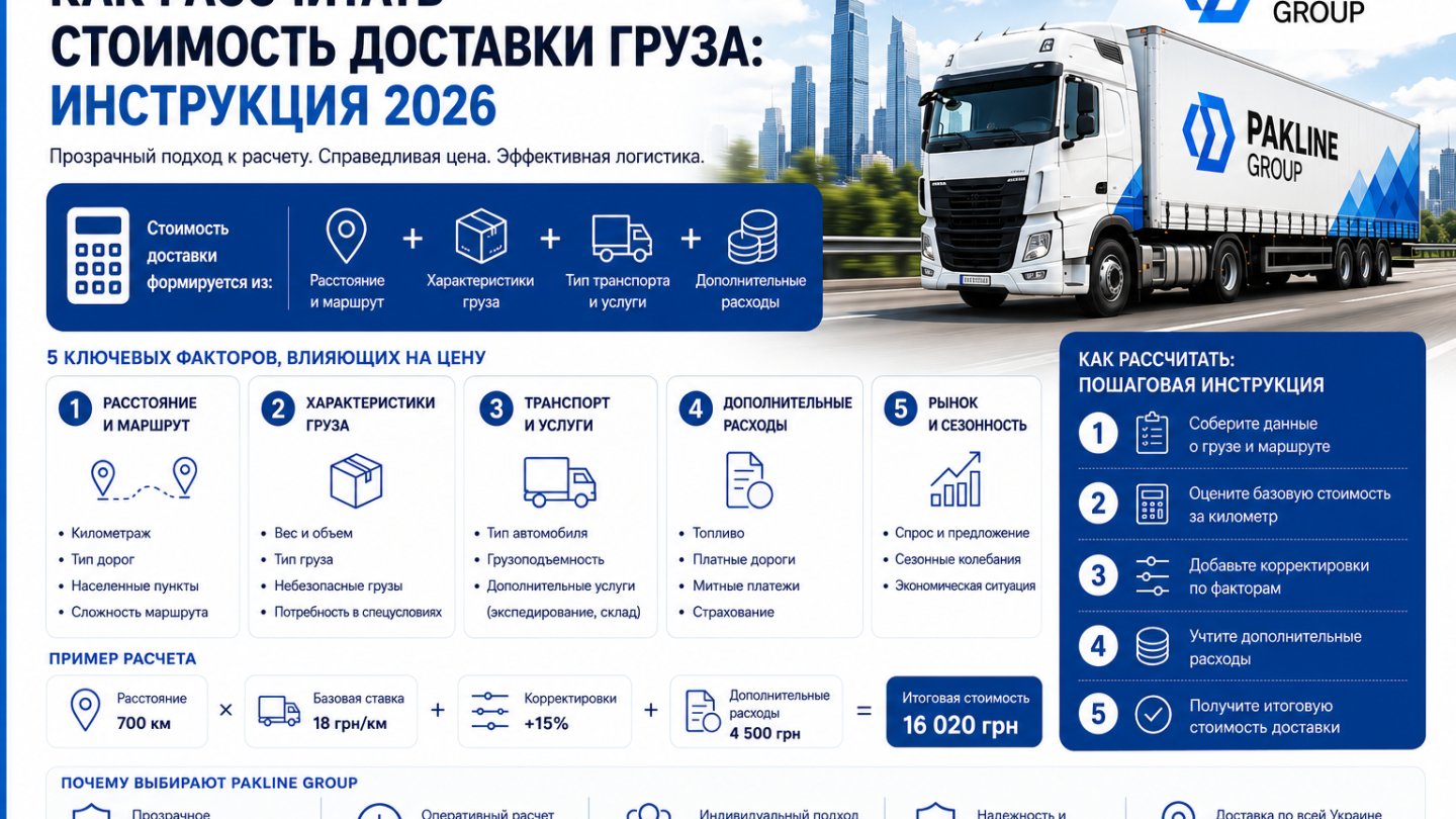 Как рассчитать стоимость доставки груза: инструкция 2026
