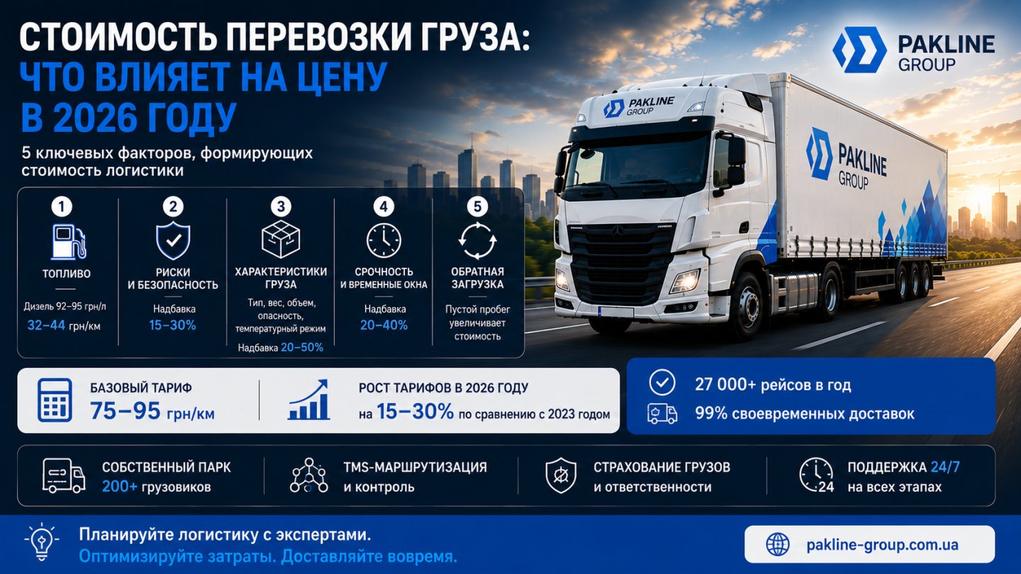 Стоимость перевозки груза: что влияет на цену в 2026 году